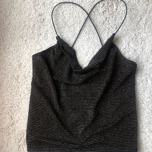 Leith - Black and Gold Metalic Tank